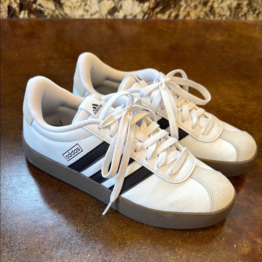 Adidas Classic White and Black Trainers